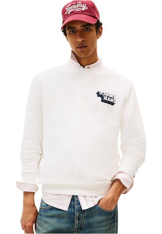 Felpa A Girocollo Uomo Tommy Jeans  Tjm Regular Stack DM0DM21640