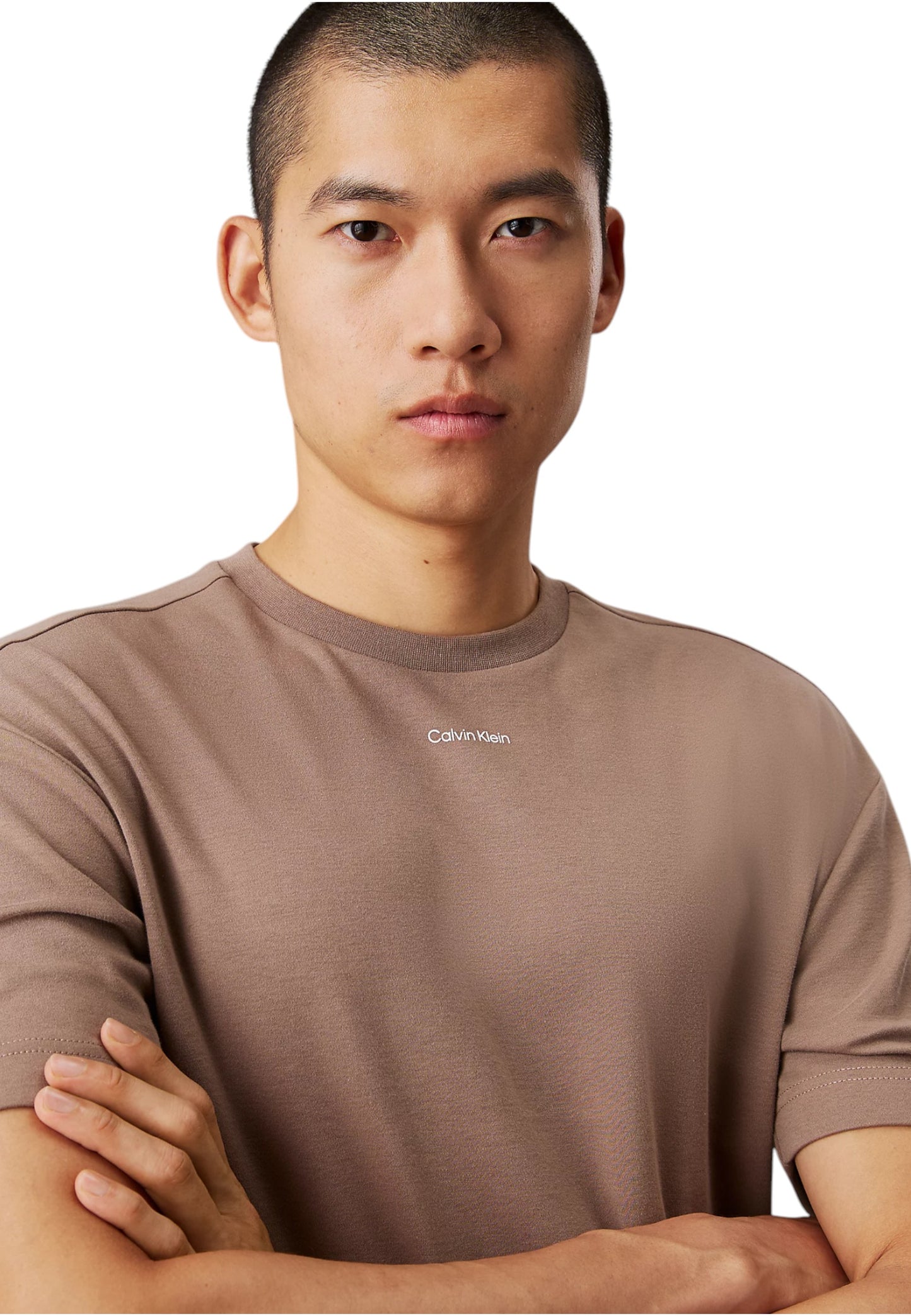 T-Shirt Manica Corta Uomo Calvin klein  Nano Logo Interlock