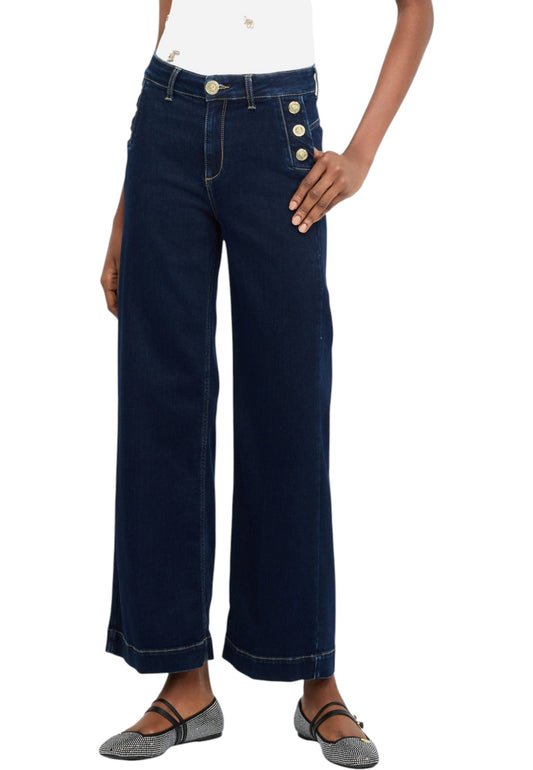 Jeans Flare Fit Donna Liu Jo Bottom Up Vita Alta Button UF5090D0264