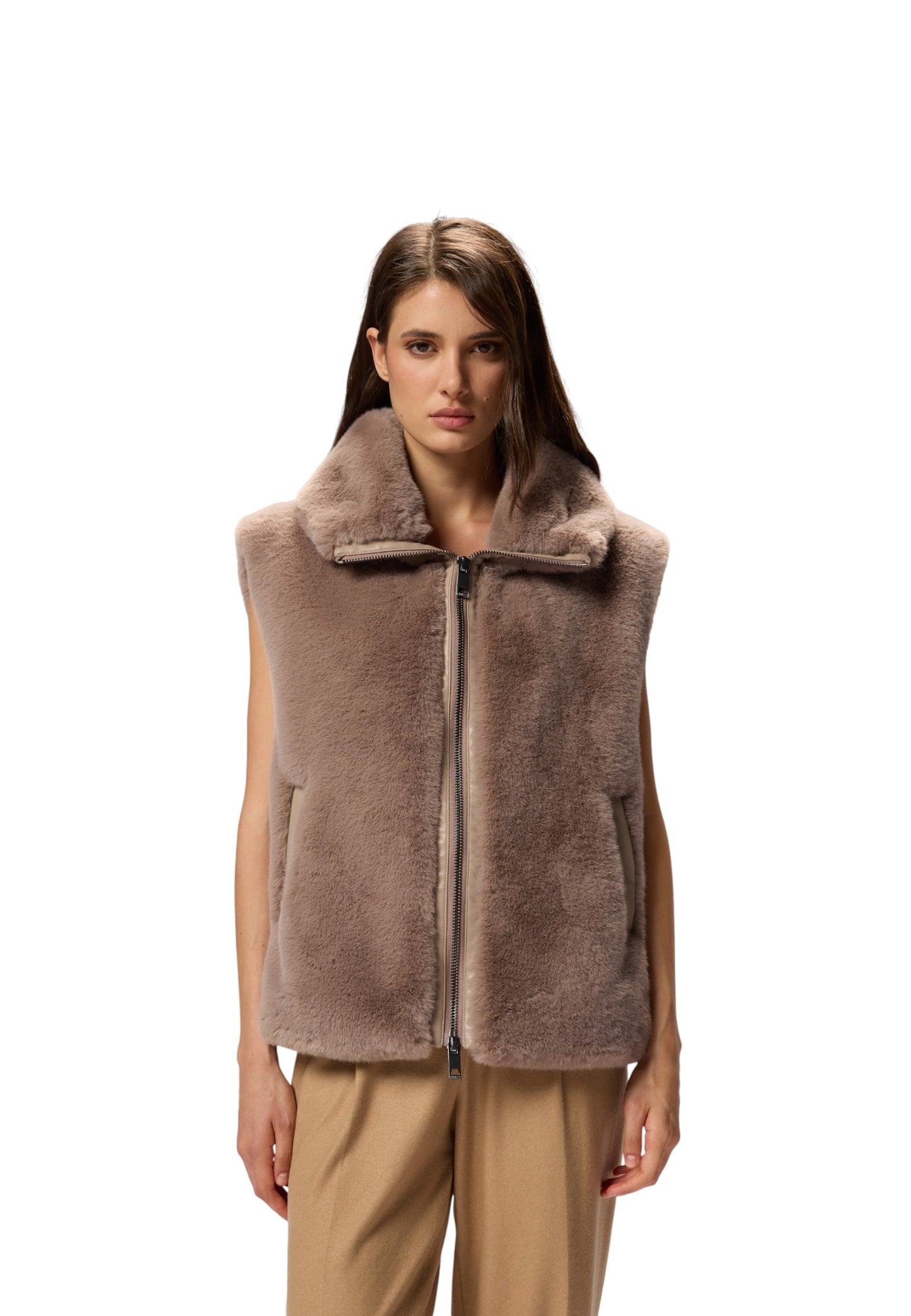 Pelliccia Sintetica Donna Pinko Smanicata Aspen Soft Deyn Gilet 105107A2WN