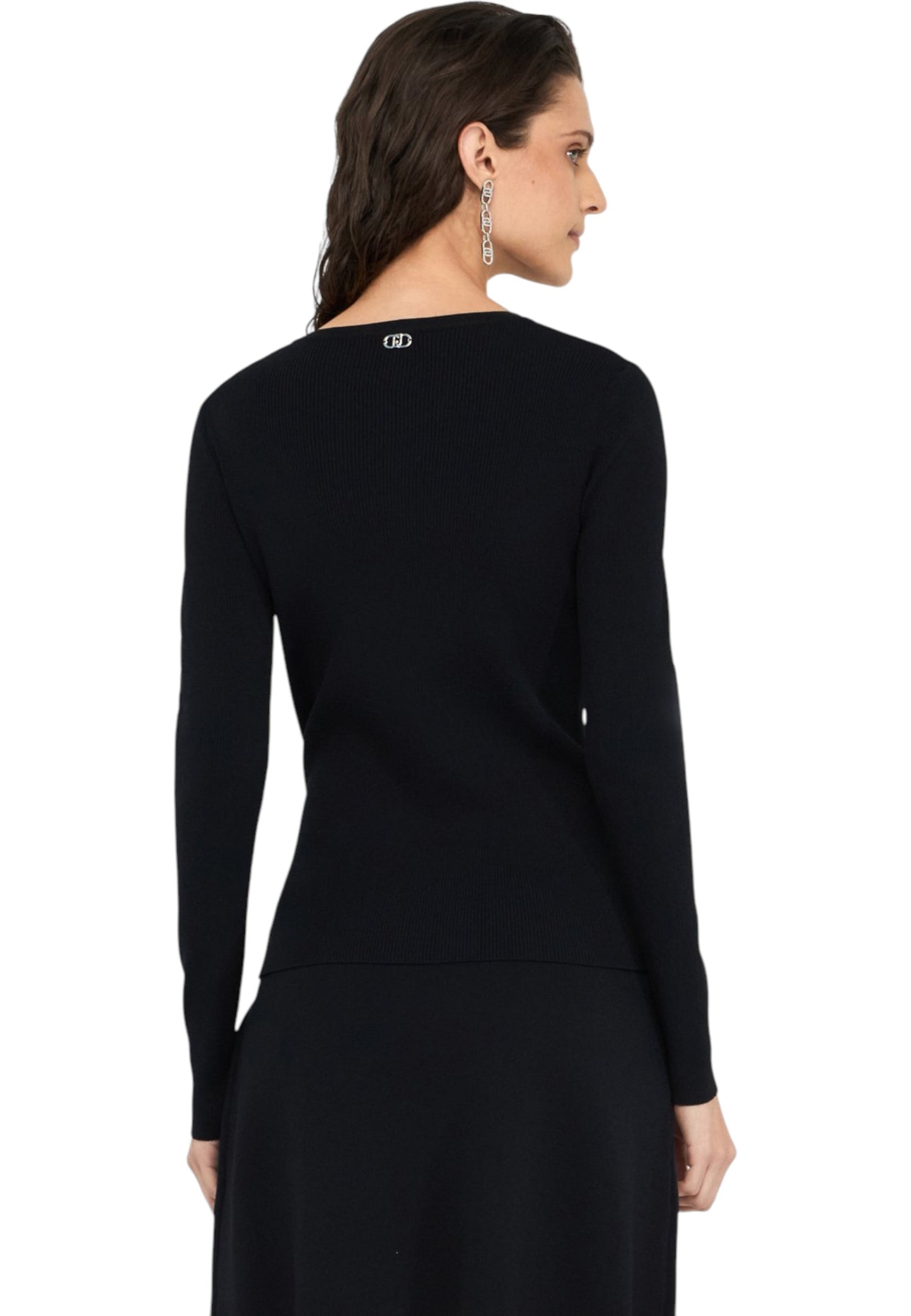 Maglia A Girocollo Donna Liu Jo Con Fibbie MF5042MS55N