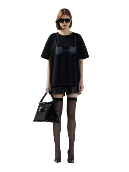 T-Shirt Manica Corta Donna Gcds  Hello Kitty Printed Bra Boxy