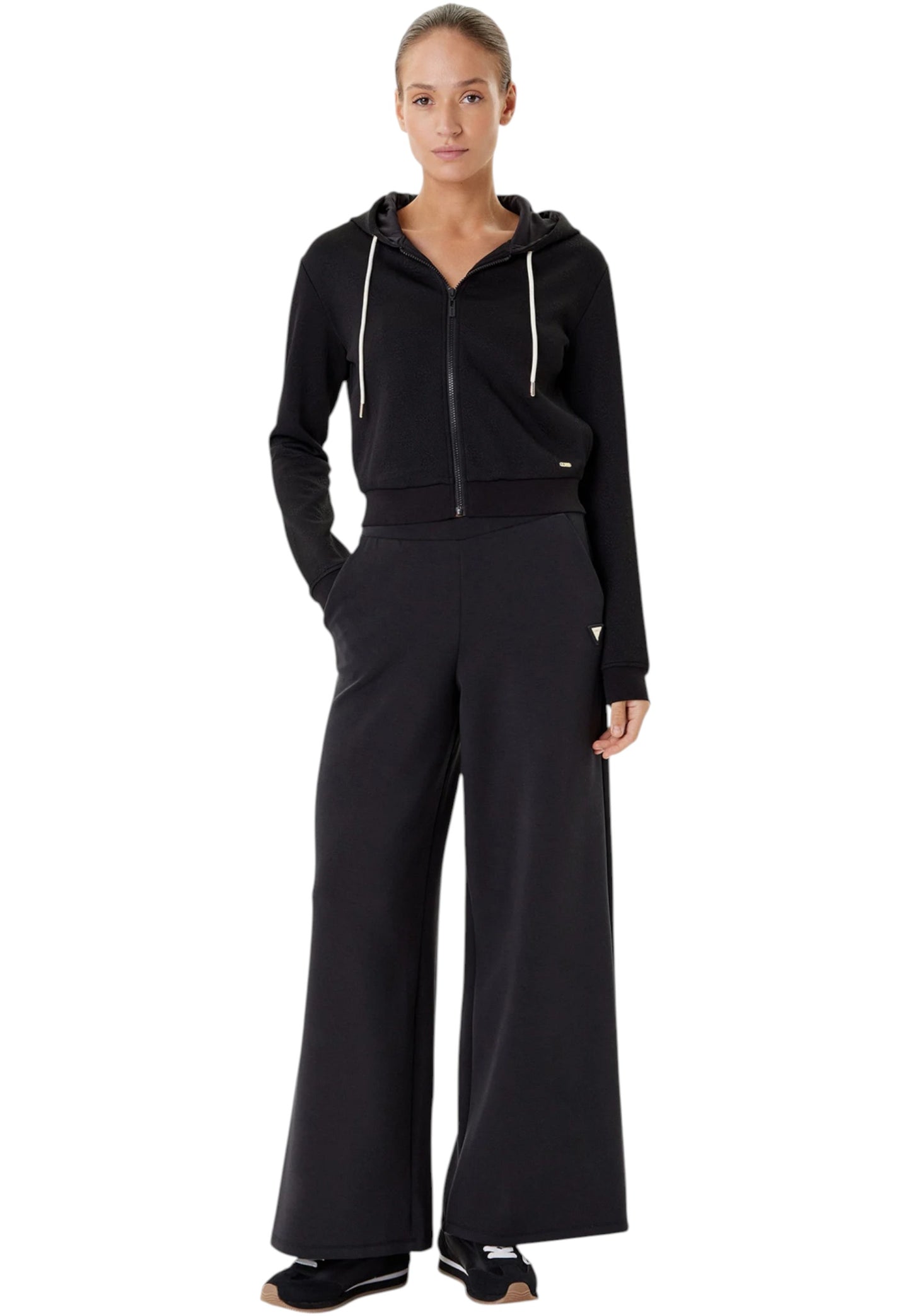 Felpa Con Cappuccio Donna Guess Con Zip 3D Peony V5YQ06KBSL2