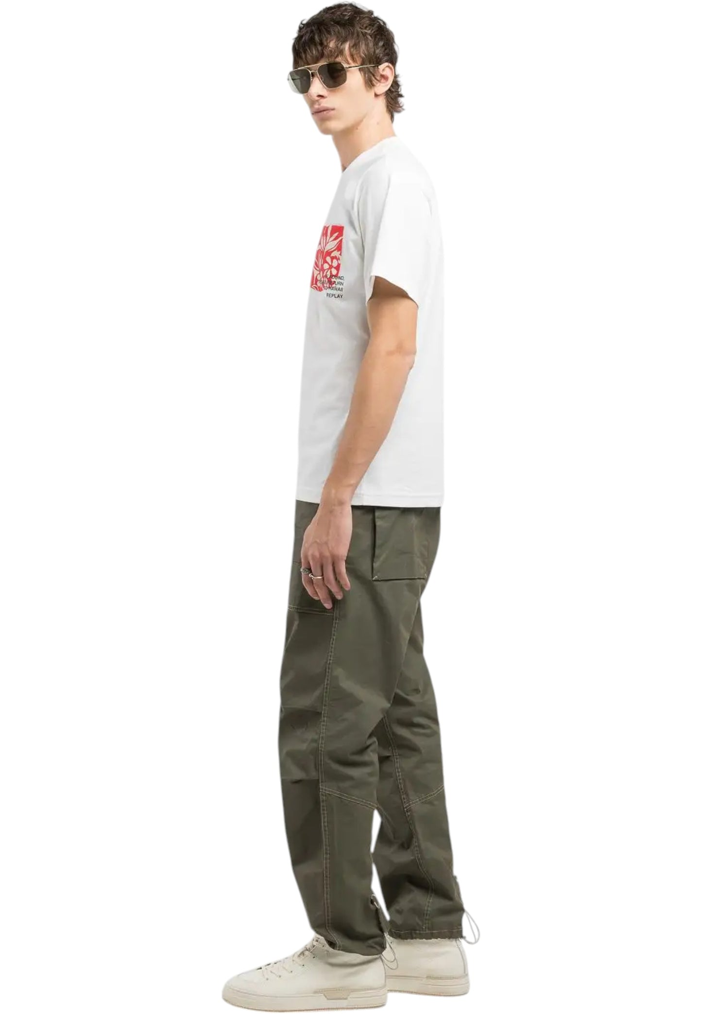 T-Shirt Manica Corta Uomo Replay Con Tascino Stampato