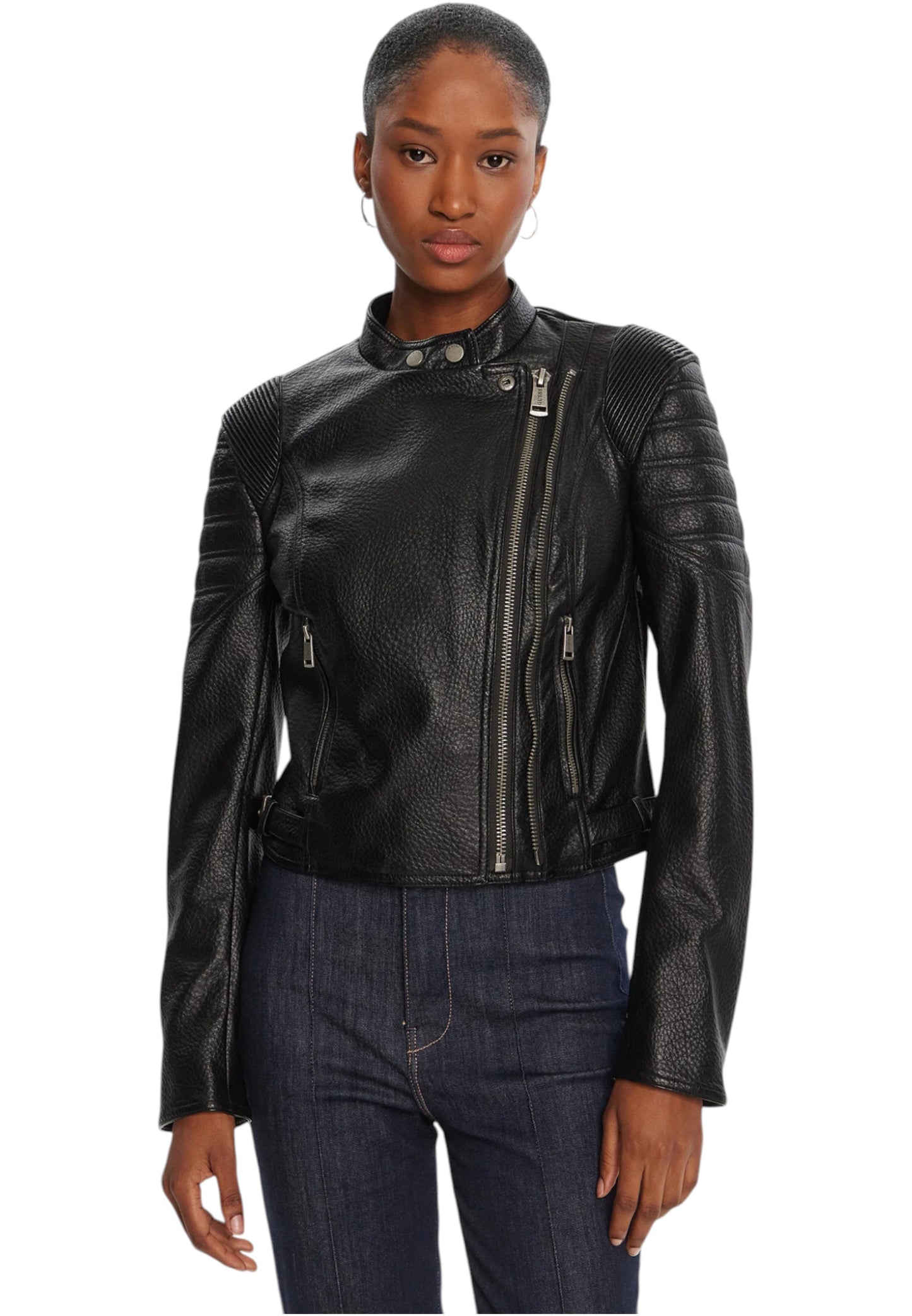 Giacca In Pelle Sintetica Donna Guess Stitched Jeannine W5YL19WHDS0