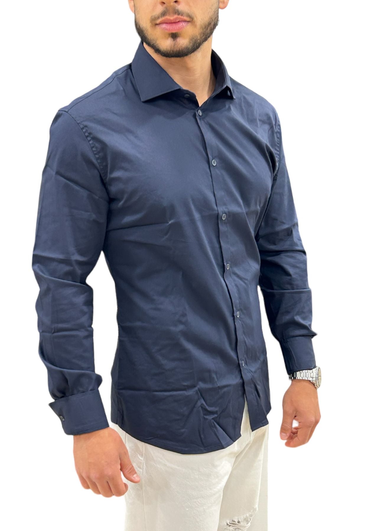 Camicia Manica lunga Uomo Gaudi Collo Francese Slim 321GU45003