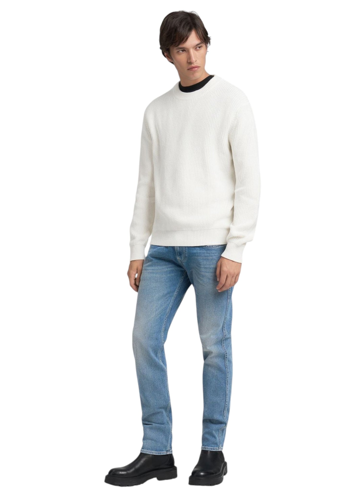 Maglione A Girocollo Uomo Replay A Costine  UK4722.000.G23788