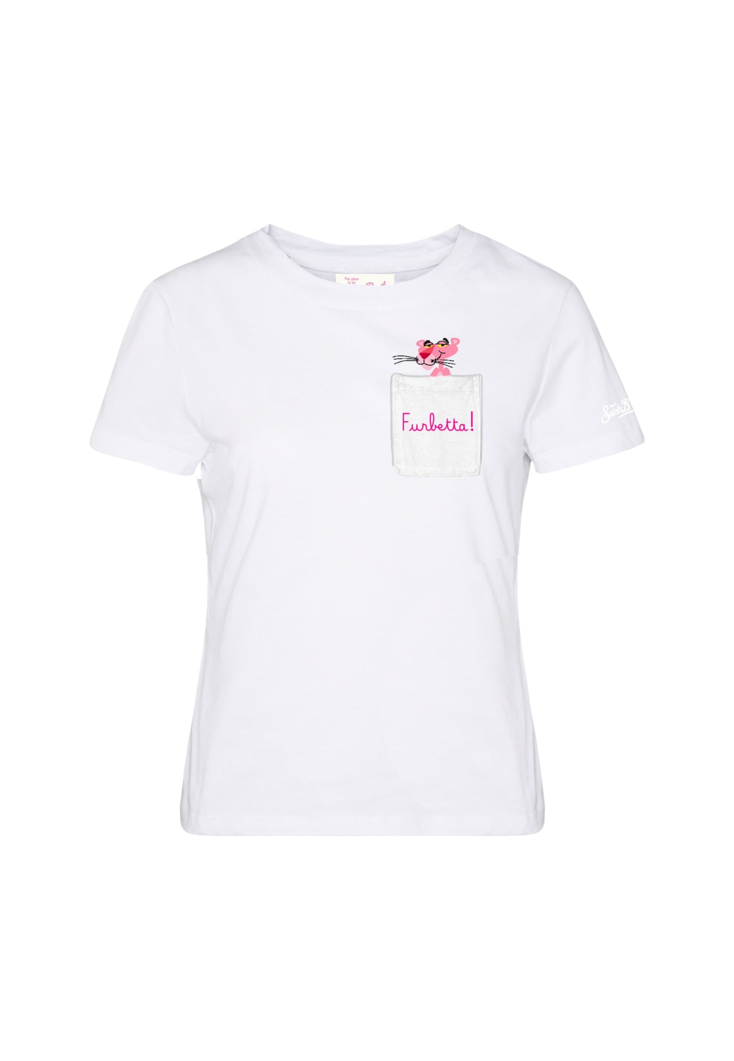 T-Shirt Manica Corta Donna Mc2 Saint Barth Con Taschino Pink Furbetta Emilie P EMI0004