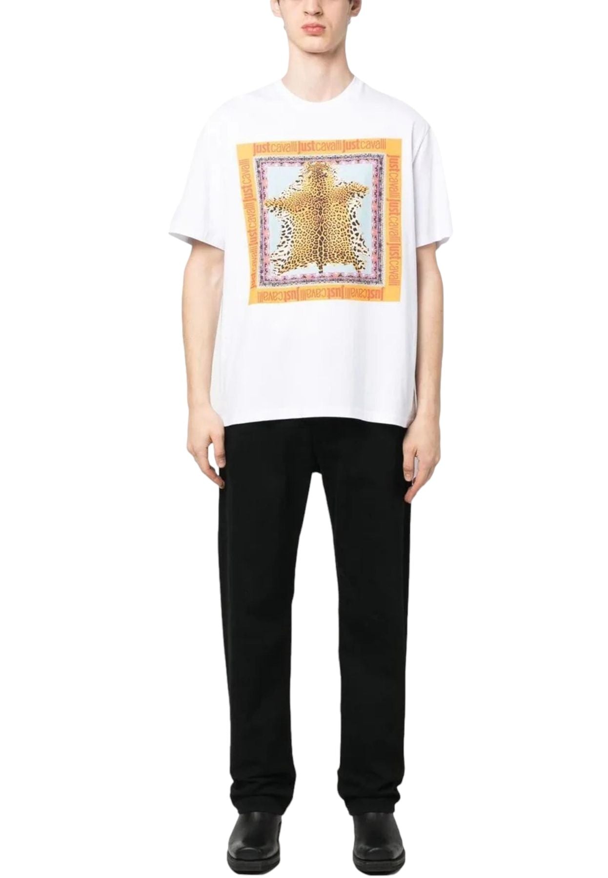 T-Shirt Manica Corta Uomo Just Cavalli 74Mm600 R Leo Foulard 74OBHF09CJ200