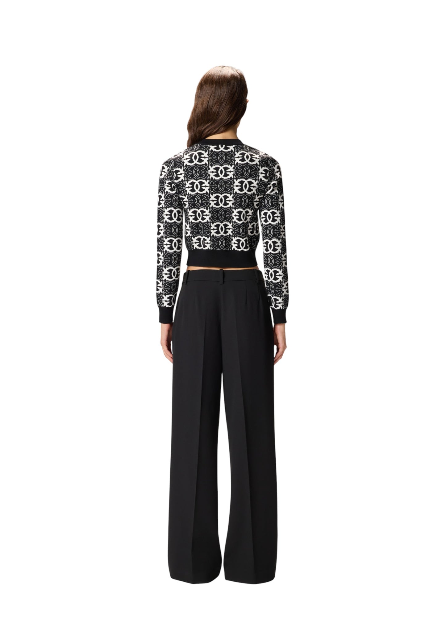 Maglia A Girocollo Donna Pinko Cropped Con Logo Allover Gypsies 106041A2YD