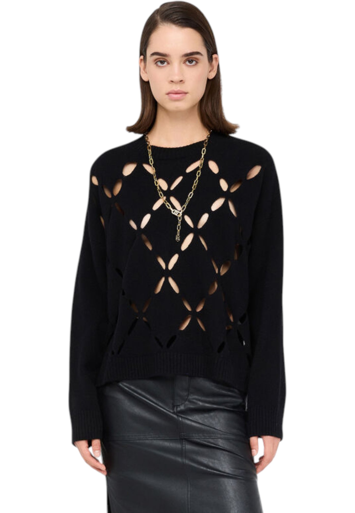 Maglione A Girocollo Donna Liu Jo Con Cut-Out MF5039MS009