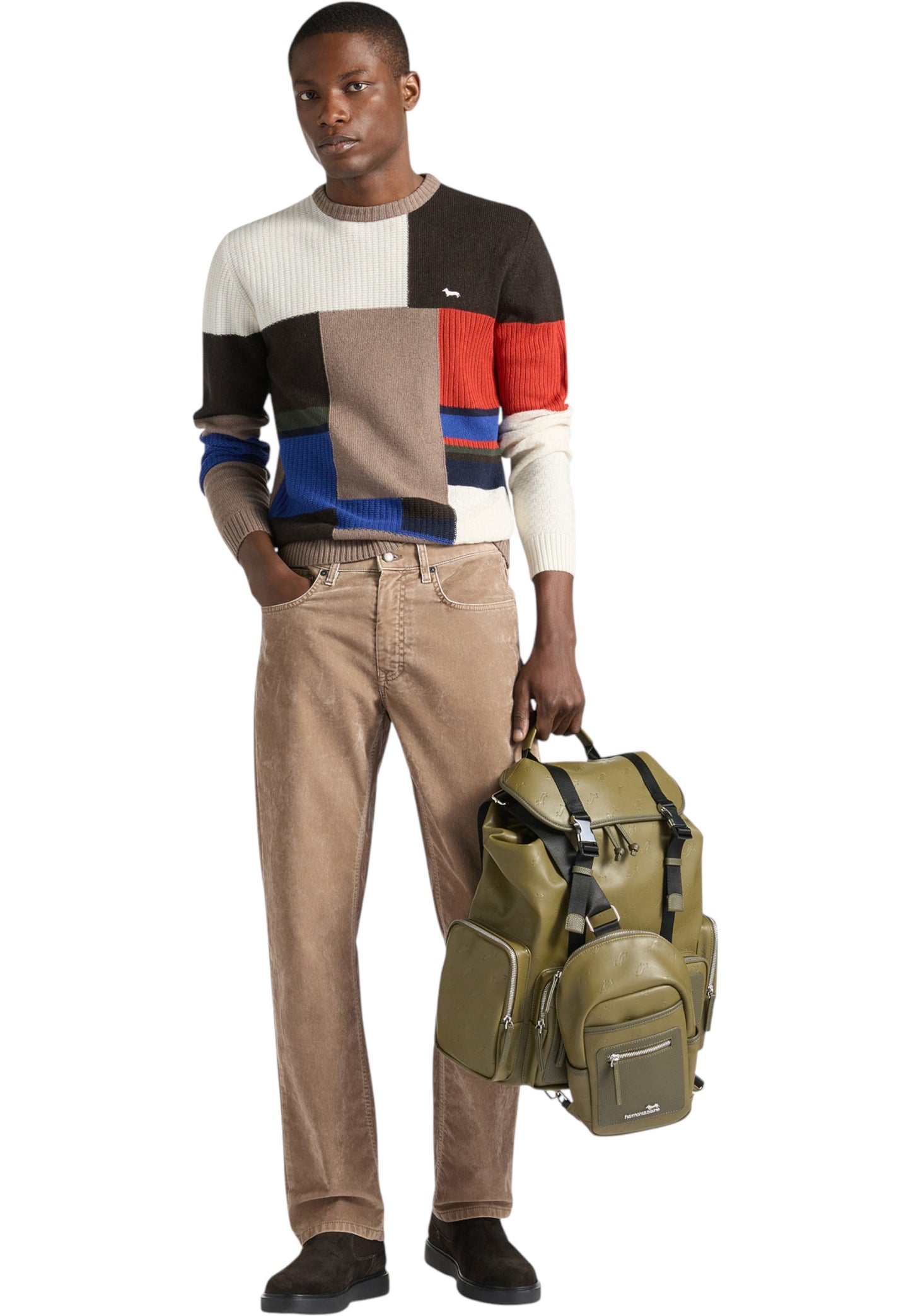 Maglione A Girocollo Uomo Harmont & Blaine Color Block Rasato + 3D HRP787030646