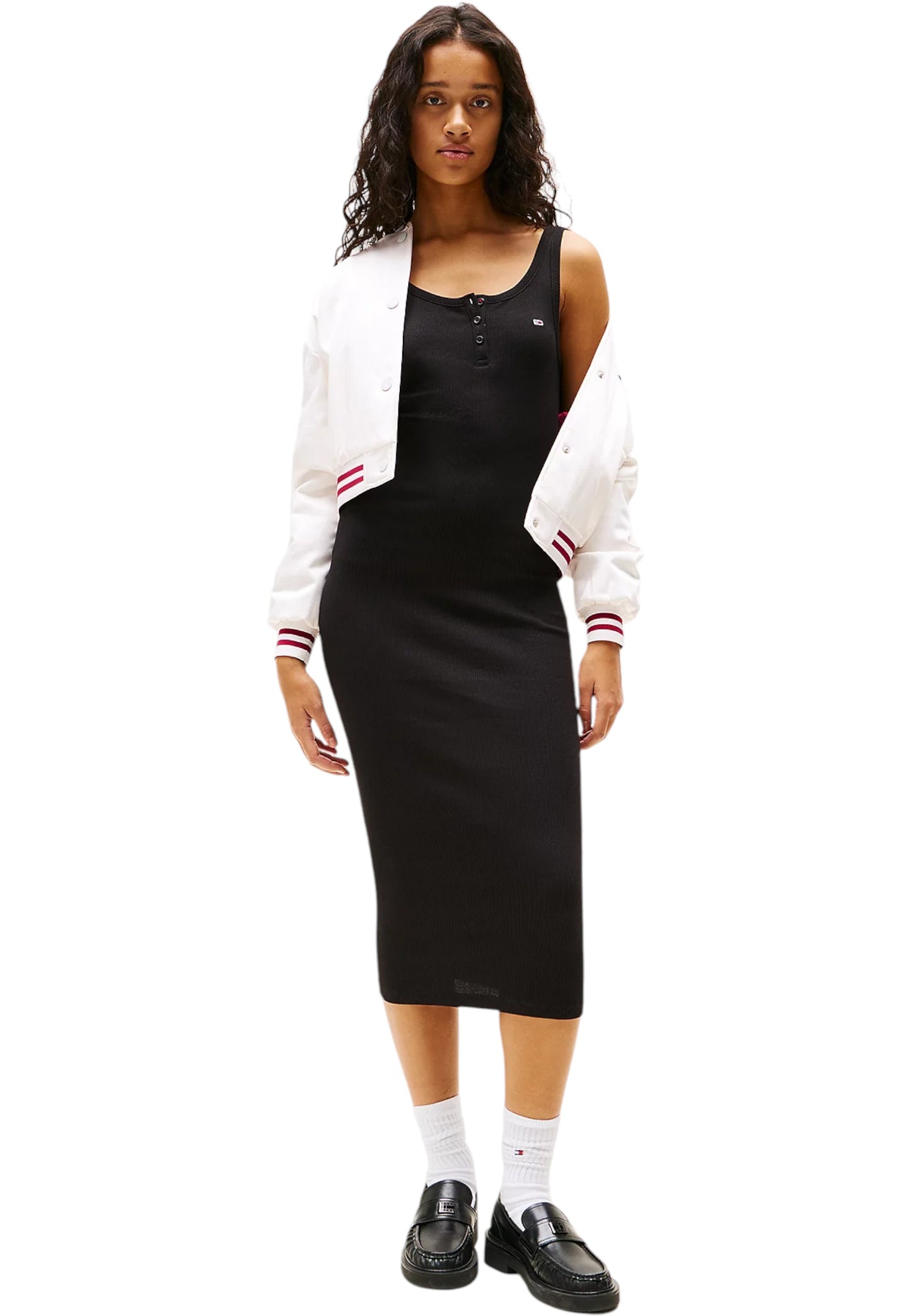 Vestito Midi Donna Tommy Jeans  Tjw Button Tank