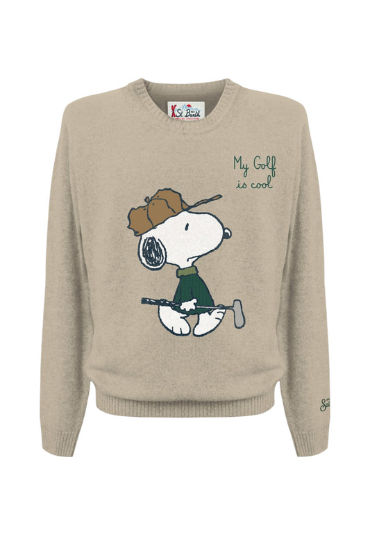 Maglione A Girocollo Uomo Mc2 Saint Barth Snoopy Golf Patch Heron HER0001