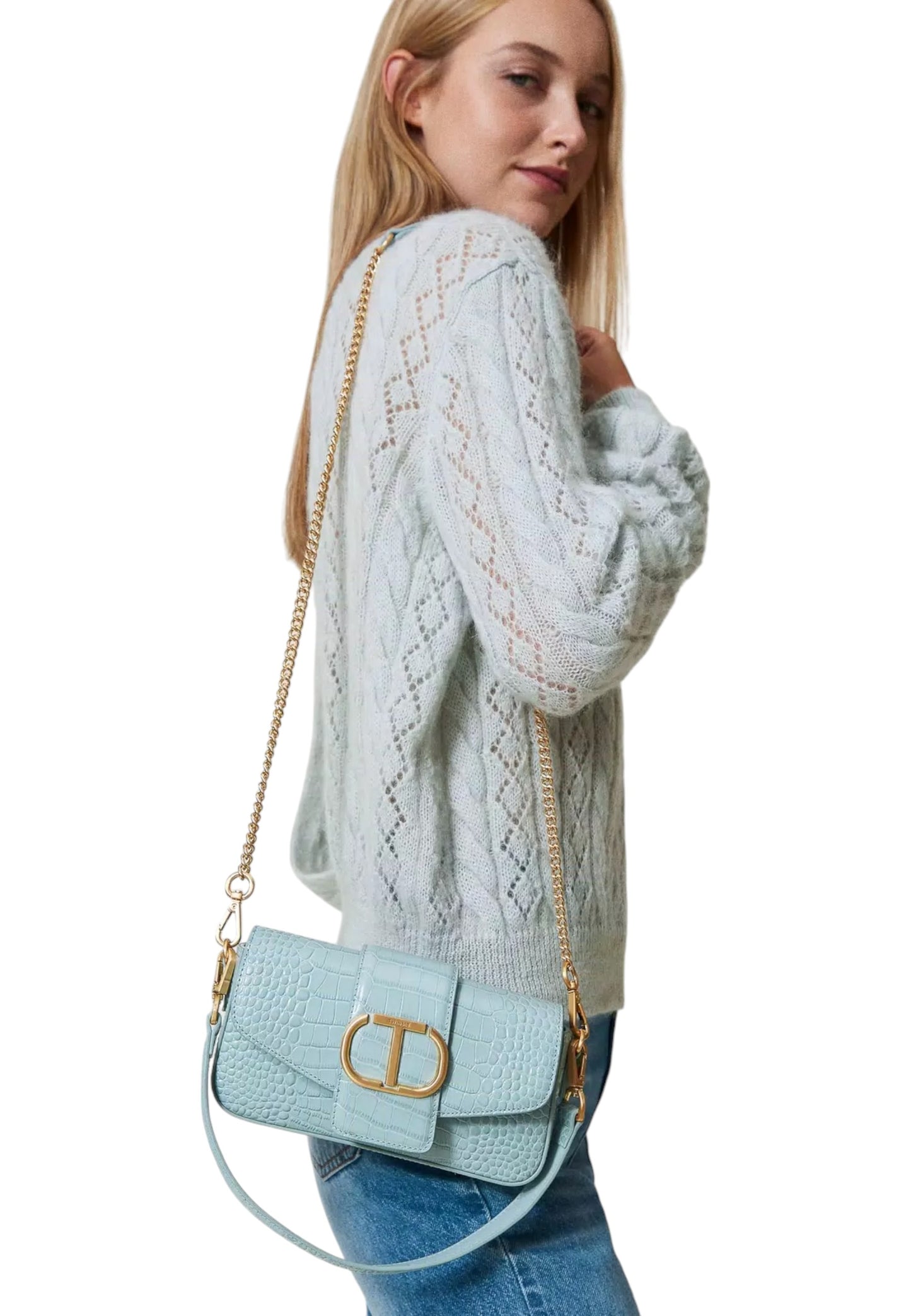 Borsa A Tracolla Donna Twinset Piccola In Pelle A Stampa Cocco Amie 242TB7121