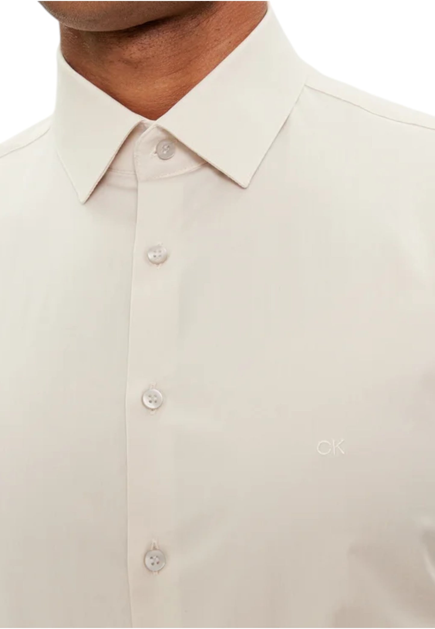 Camicia Manica lunga Uomo Calvin klein  Poplin Stretch Slim