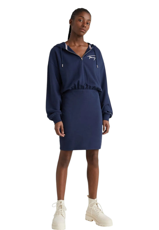 Vestito Lungo Donna Tommy Jeans Con Cappuccio DW0DW12882