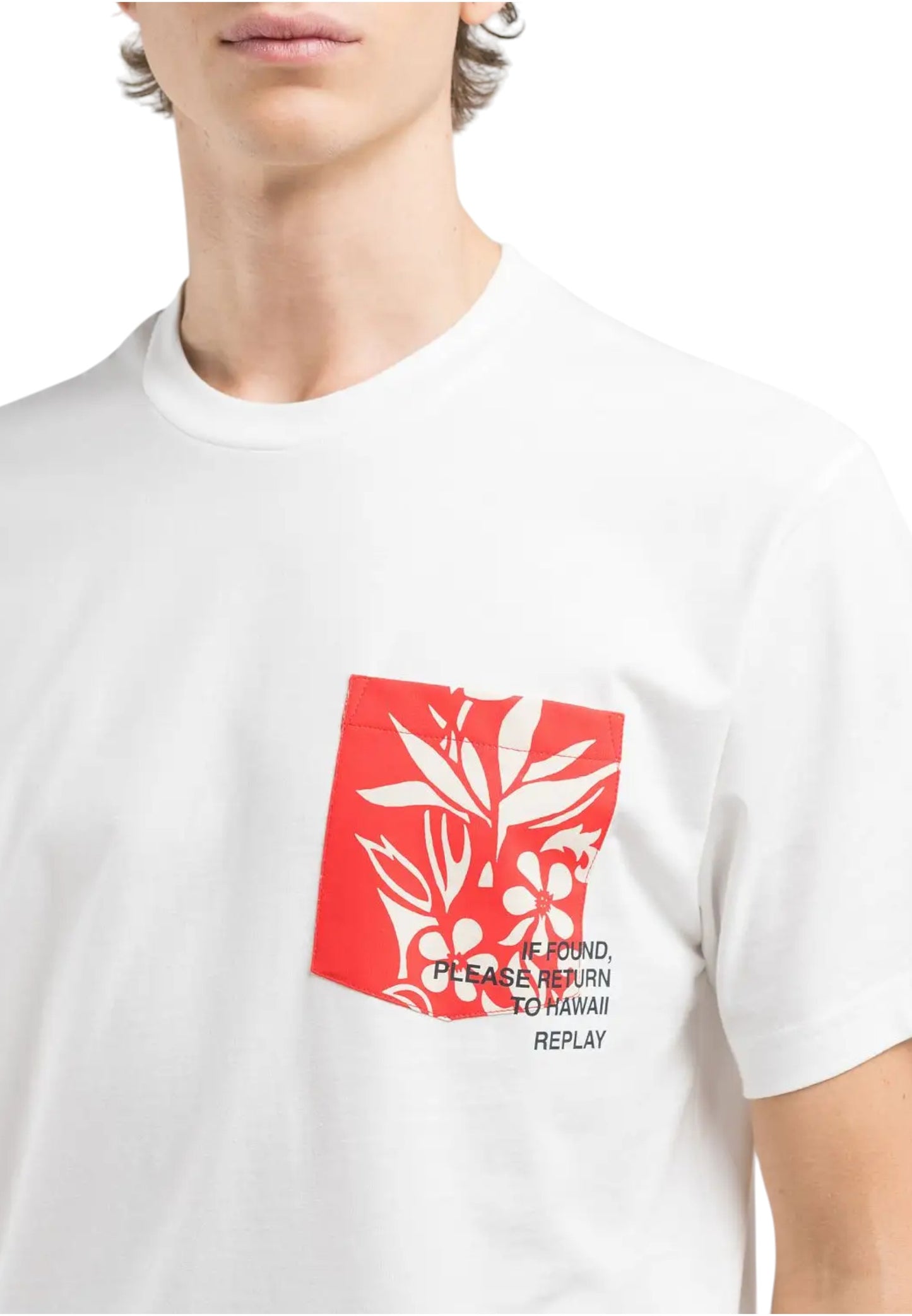 T-Shirt Manica Corta Uomo Replay Con Tascino Stampato