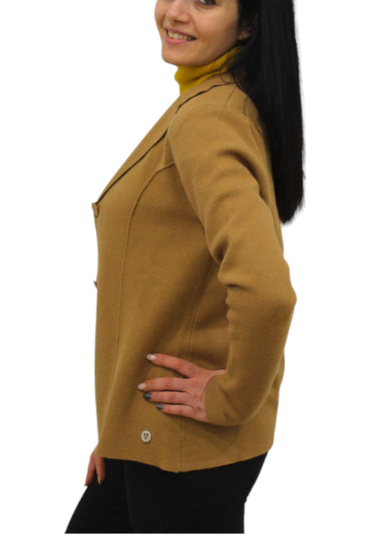 Giacca Blazer Donna White Wise In Maglia Con Collo A Revers WW18057