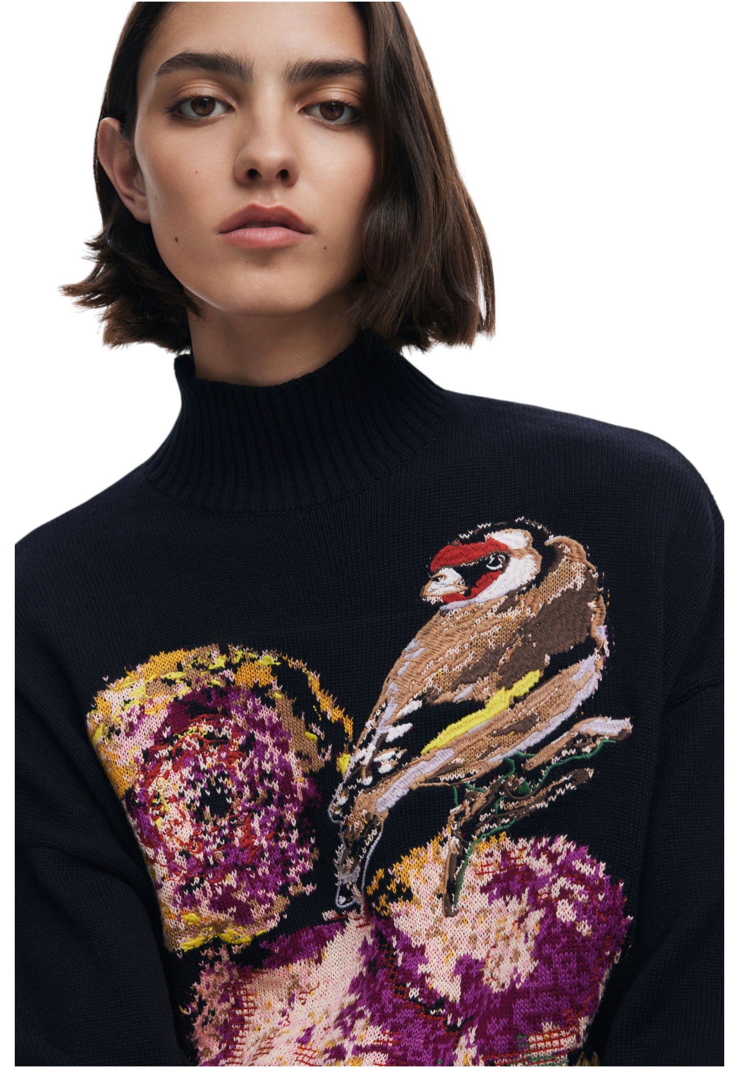 Maglione Collo Alto Donna Desigual Bird Lacroix 25WWJF04