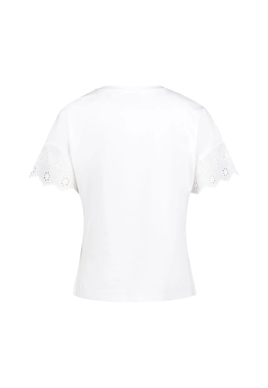 T-Shirt Manica Corta Donna Gaudi Con Maniche In Pizzo
