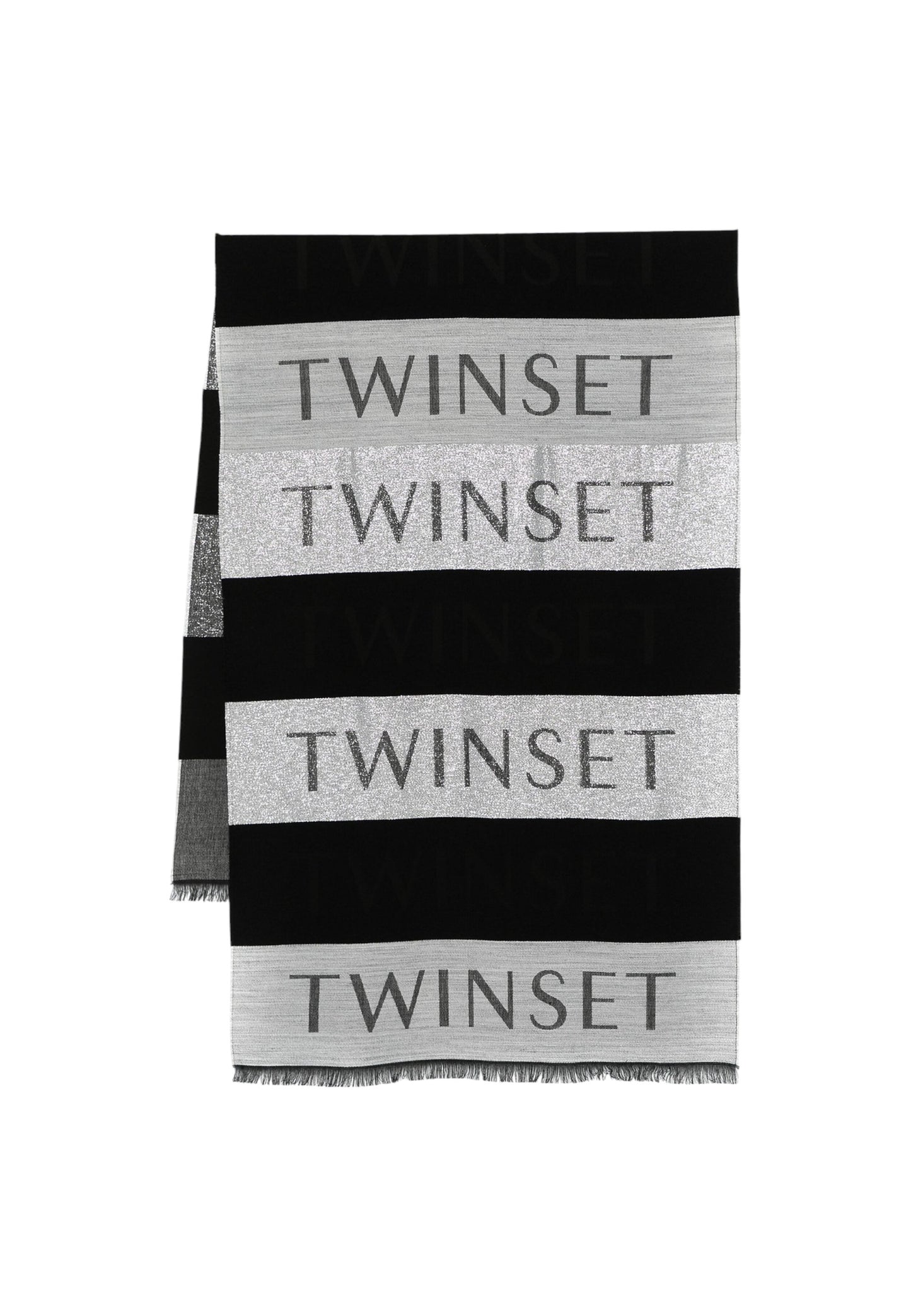 Sciarpa Donna Twinset Tessuto Lurex Con Logo E Bande 242TO503A