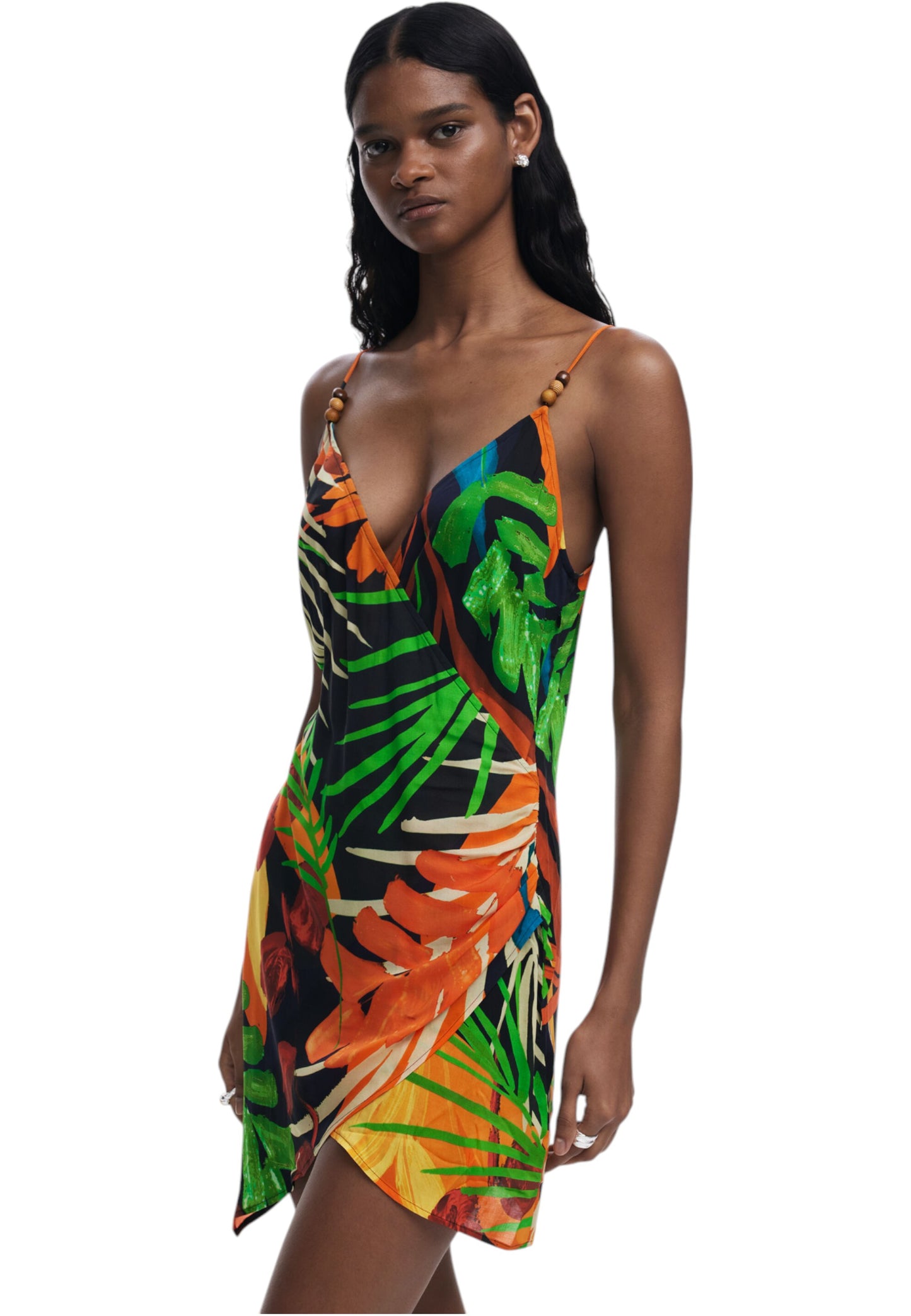 Vestito Corto Donna Desigual Tropicale Bahamas Straps