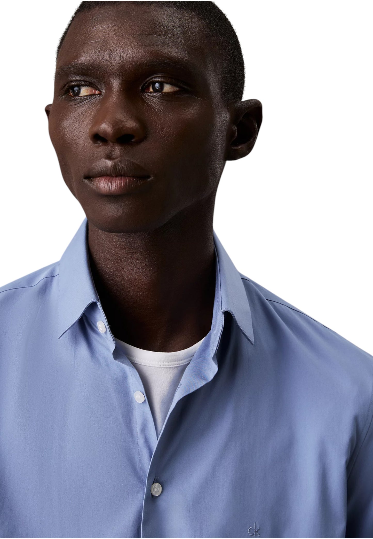 Camicia Manica lunga Uomo Calvin klein  Poplin Stretch Slim