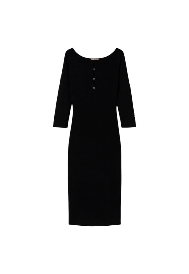 Vestito Midi Donna Twinset In Maglia Con Motivo Aperture 242TP3313