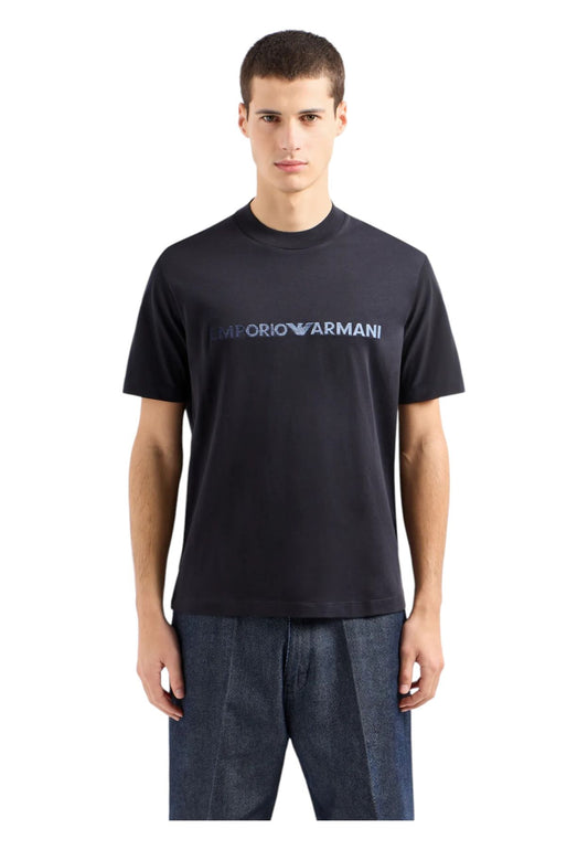 T-Shirt Manica Corta Uomo Emporio Armani Con Logo Ricamato Drawing 3D1TG31JPZZ