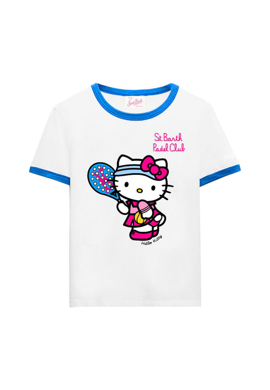 T-Shirt Manica Corta Donna Mc2 Saint Barth Con Cordino Hello Kitty Padel Club Embroidery Emilie String EMI0003