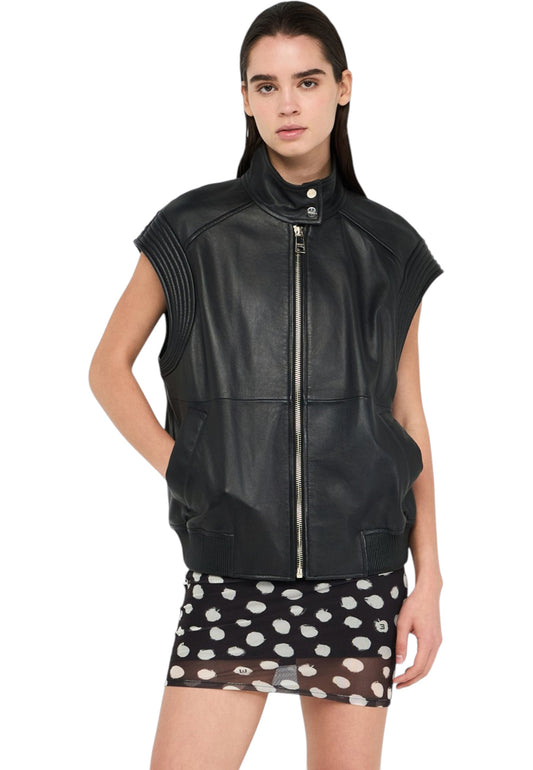 Gilet  Donna Liu Jo Oversize In Pelle  CF5163P0379