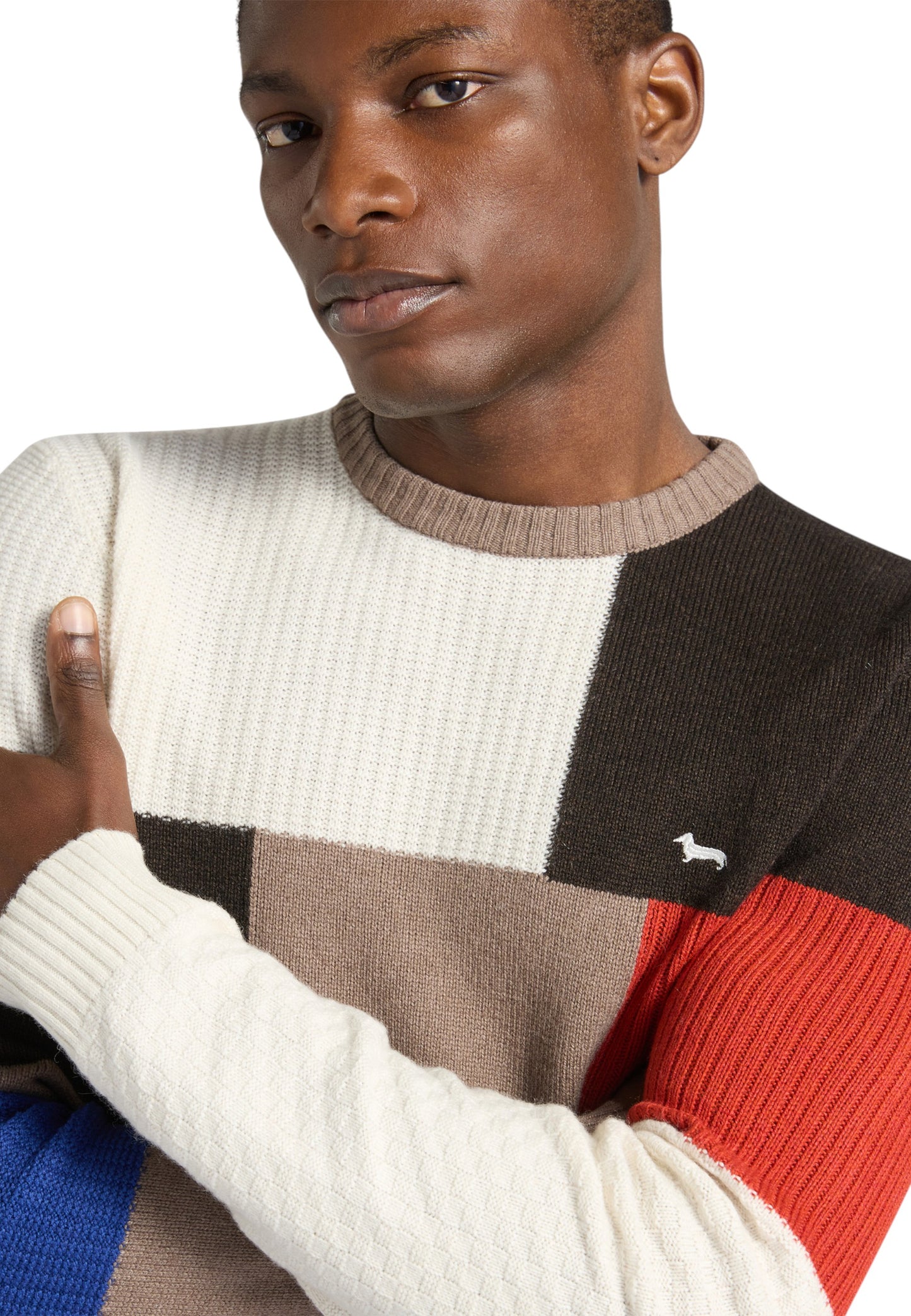 Maglione A Girocollo Uomo Harmont & Blaine Color Block Rasato + 3D HRP787030646