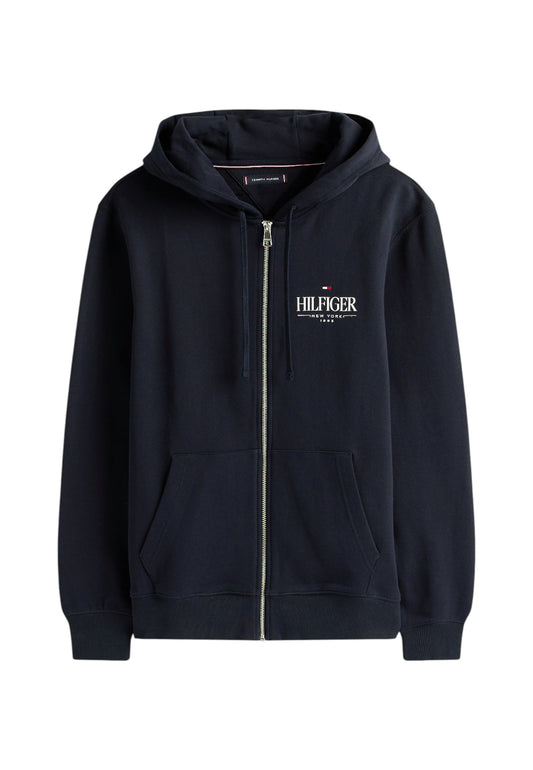 Felpa Con Zip Uomo Tommy Hilfiger Con Cappuccio Hilfiger Stacked MW0MW39375