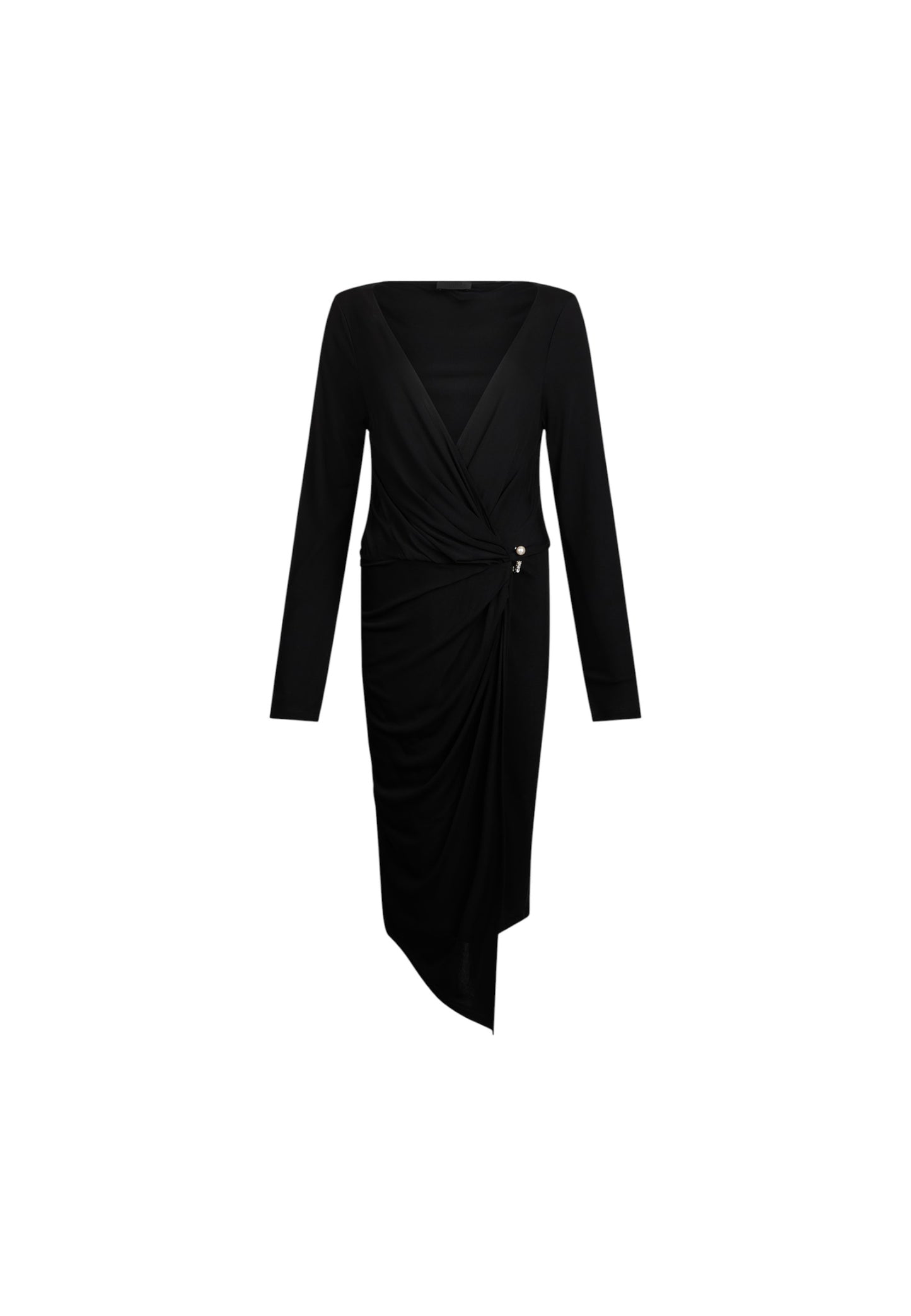 Vestito Midi Donna Liu Jo Drappeggiato Con Dettaglio Gioiello Con Perla CF5365J4958
