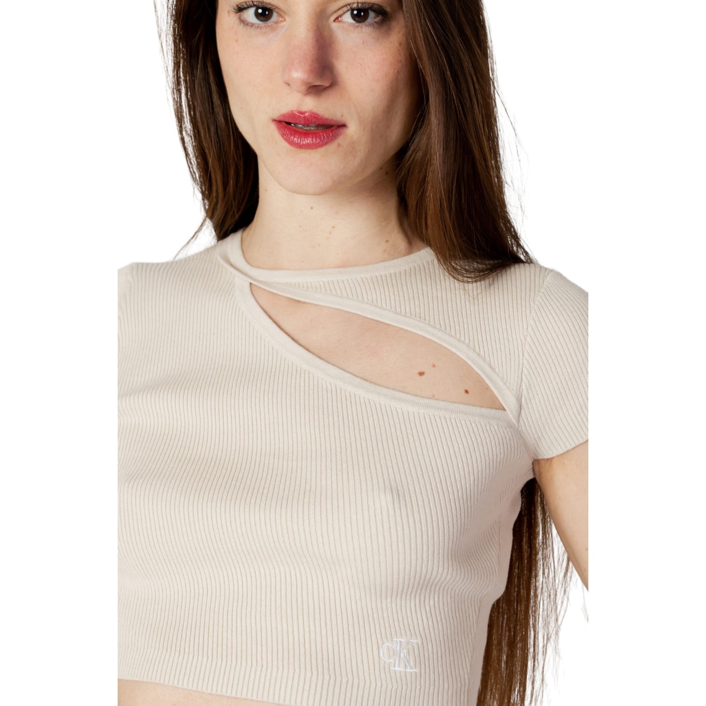 Top Manica Corta Donna Calvin klein Jeans Asym Cut Out Knitted J20J221129