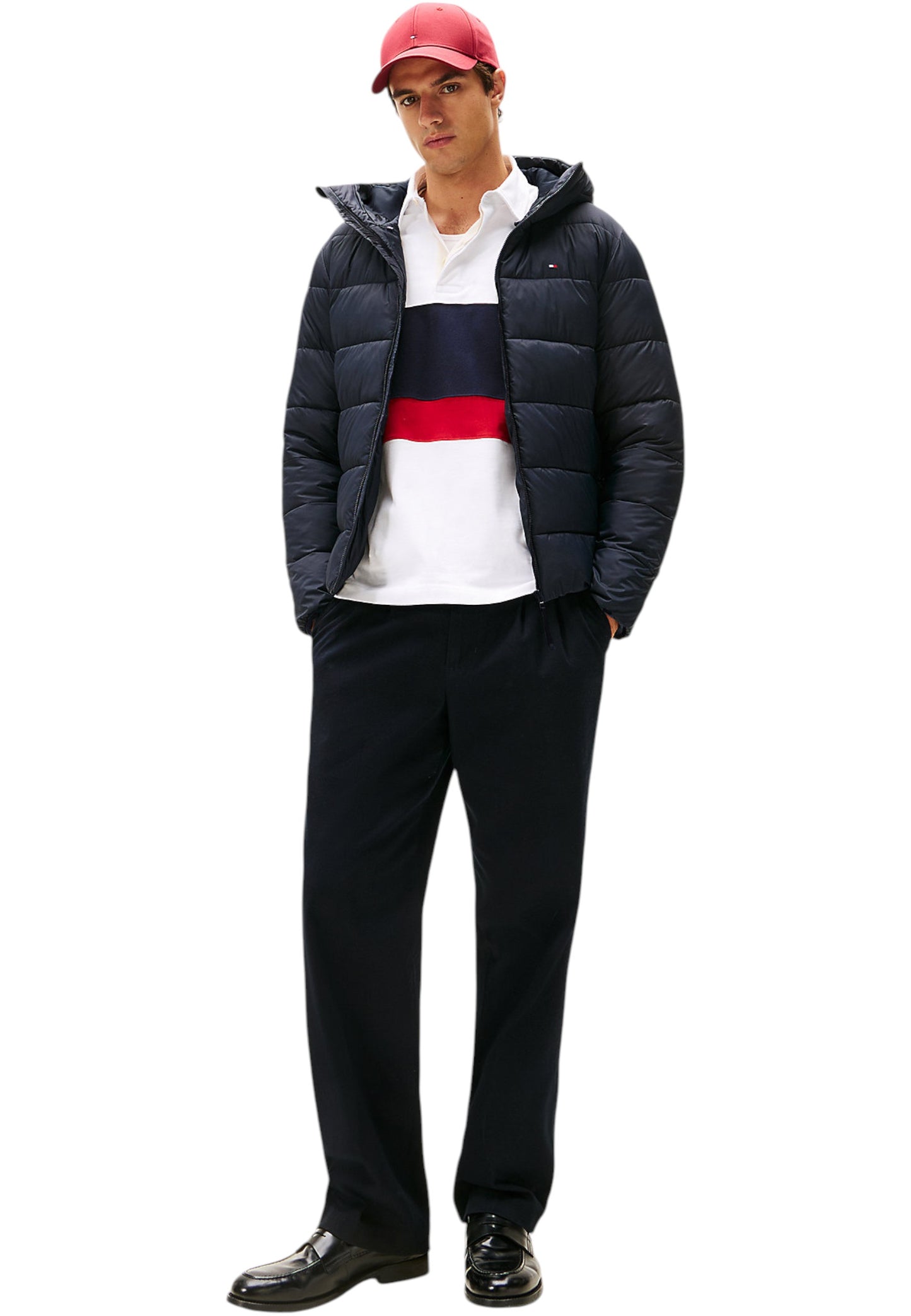 Piumino Corto Uomo Tommy Hilfiger Con Cappuccio Mid Weight MW0MW41983