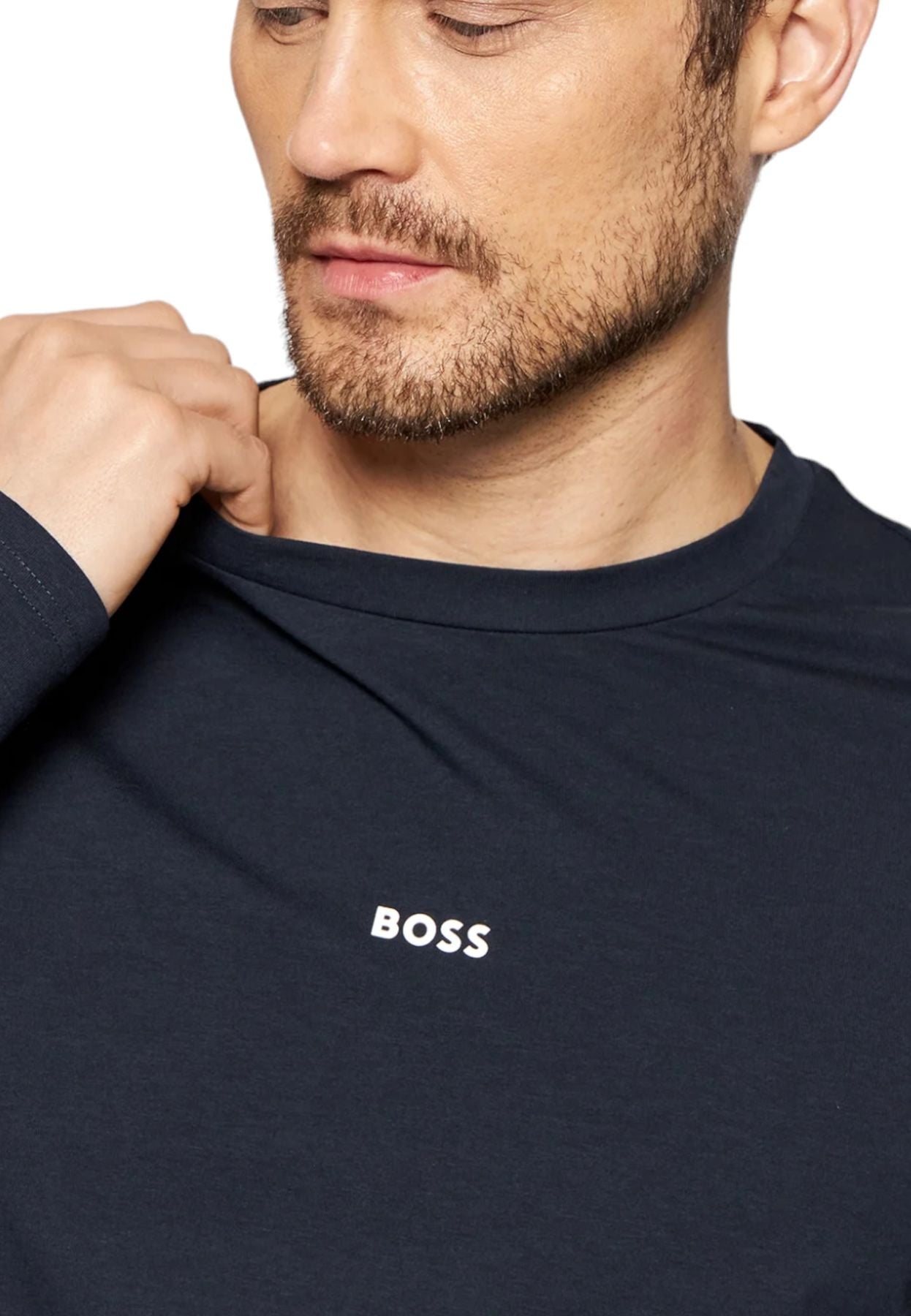 T-Shirt Manica lunga Uomo Boss Con Logo A Contrasto Tchark 50473286
