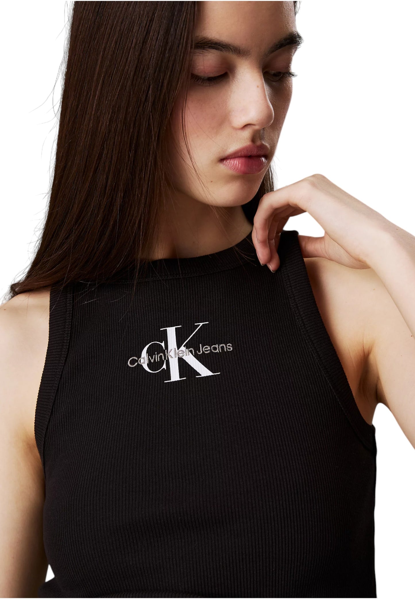 Top Donna Calvin klein Jeans Monologo Rib