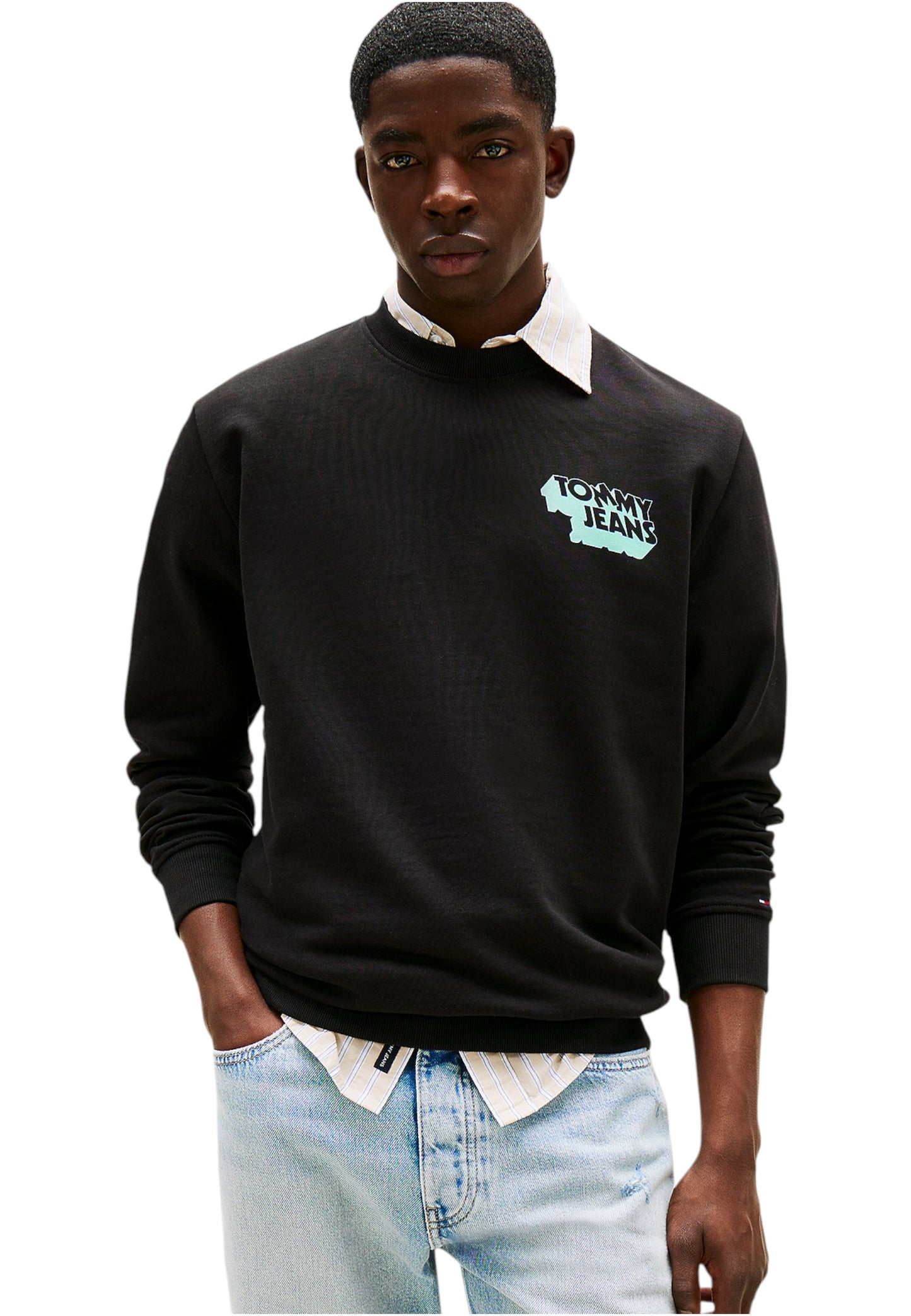 Felpa A Girocollo Uomo Tommy Jeans Tjm Regular Stack DM0DM21640
