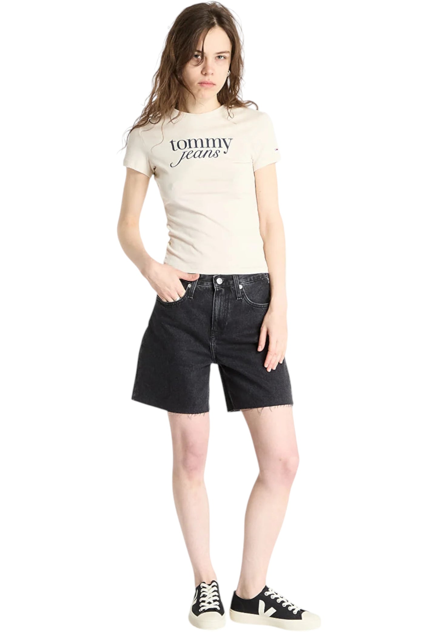 T-Shirt Manica Corta Donna Tommy Jeans  Tjw Slim Essential L