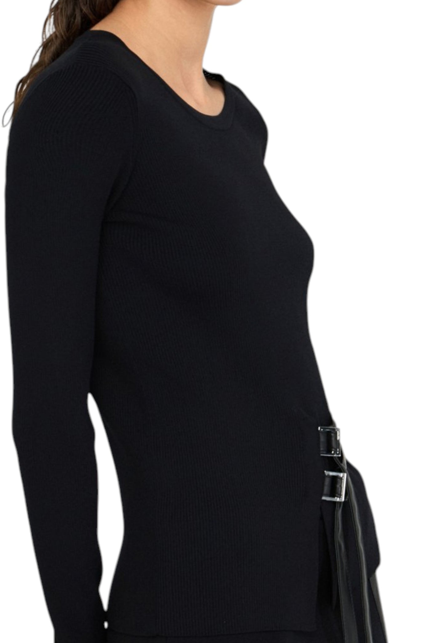 Maglia A Girocollo Donna Liu Jo Con Fibbie MF5042MS55N