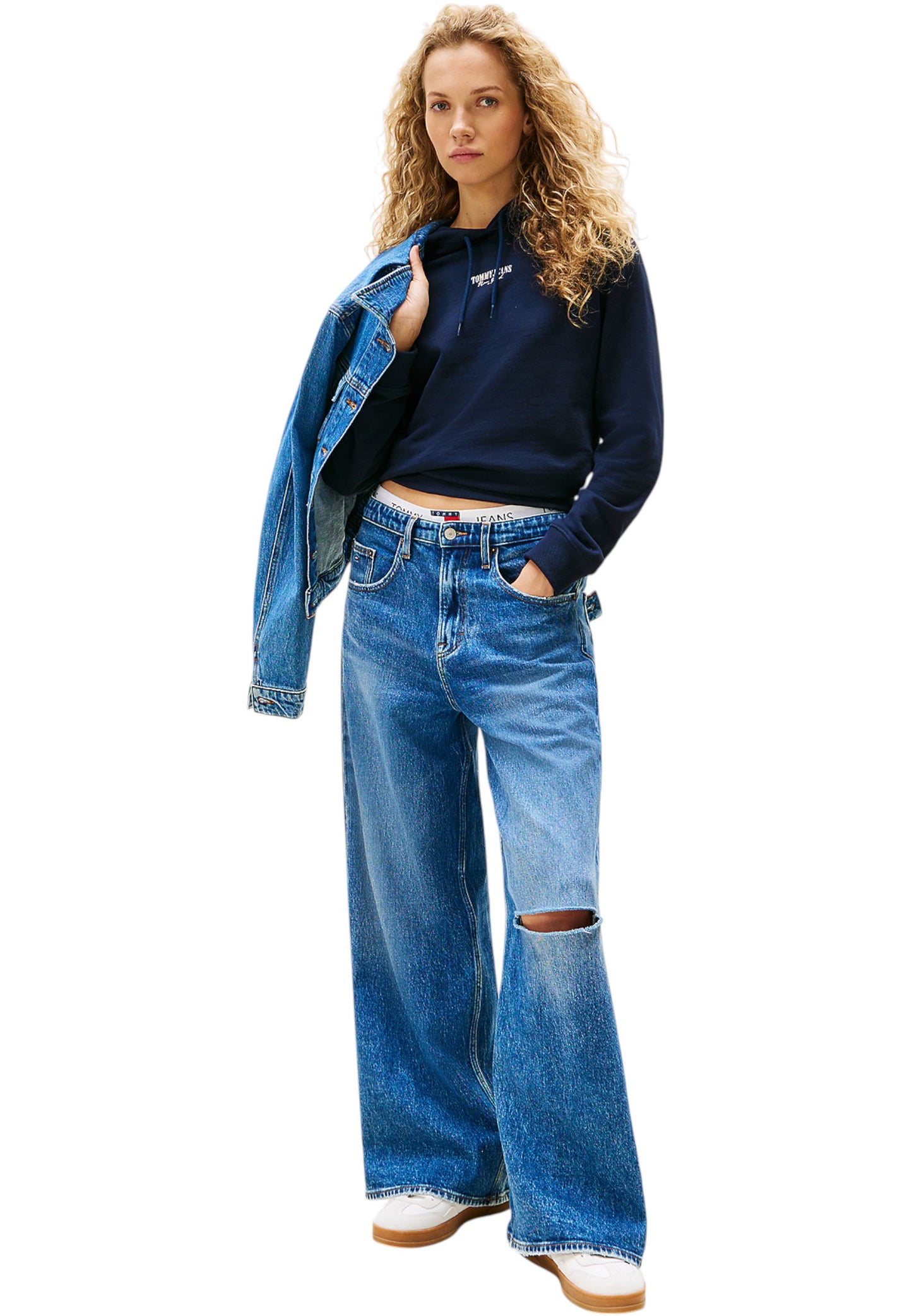 Felpa Con Cappuccio Donna Tommy Jeans Tjw Regular Essential Logo 2 DW0DW20943