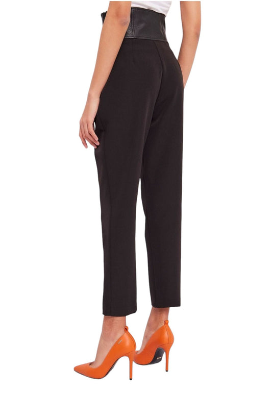 Pantaloni Donna Denny Rose Con Inserti In Ecopelle 321ND25014