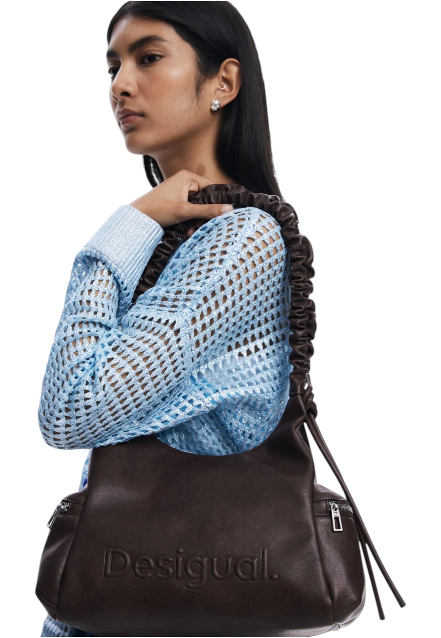 Borsa A Tracolla Donna Desigual Half Logo Montville Choco 25WAXPAY