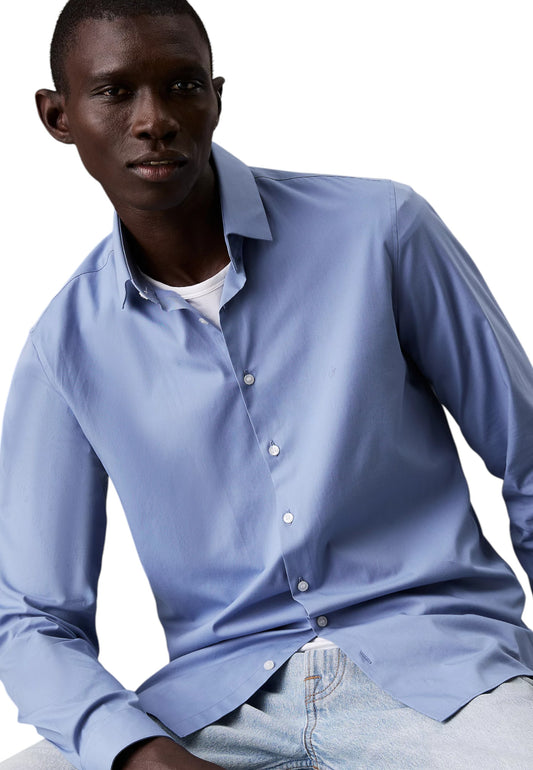 Camicia Manica lunga Uomo Calvin klein  Poplin Stretch Slim