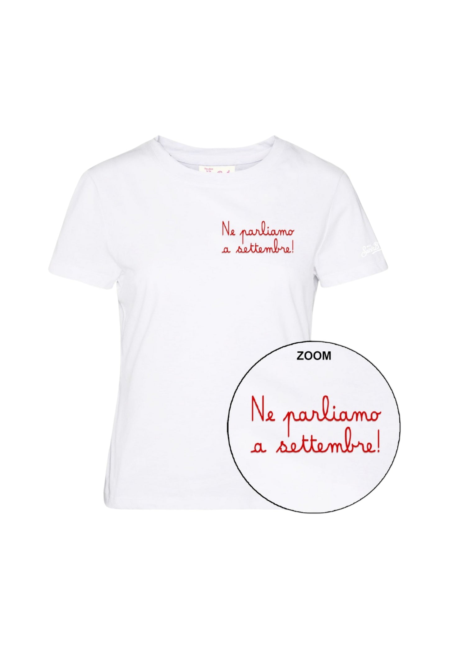 T-Shirt Manica Corta Donna Mc2 Saint Barth Ne Parliamo A Sett Embroidery Emilie EMI0001