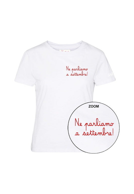 T-Shirt Manica Corta Donna Mc2 Saint Barth Ne Parliamo A Sett Embroidery Emilie EMI0001