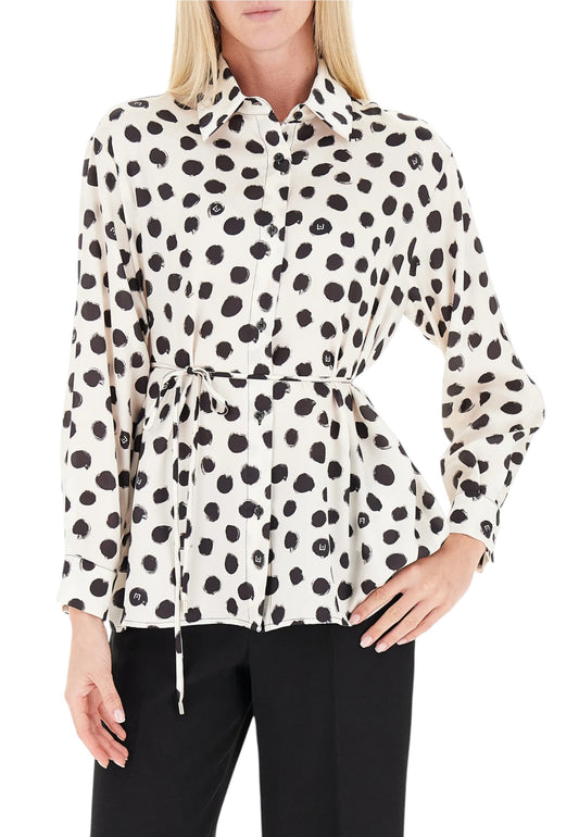 Camicia Manica lunga Donna Liu Jo A Pois Con Laccetto UF5246T045A