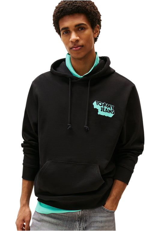 Felpa Con Cappuccio Uomo Tommy Jeans  Tjm Stack Back Logo DM0DM21625